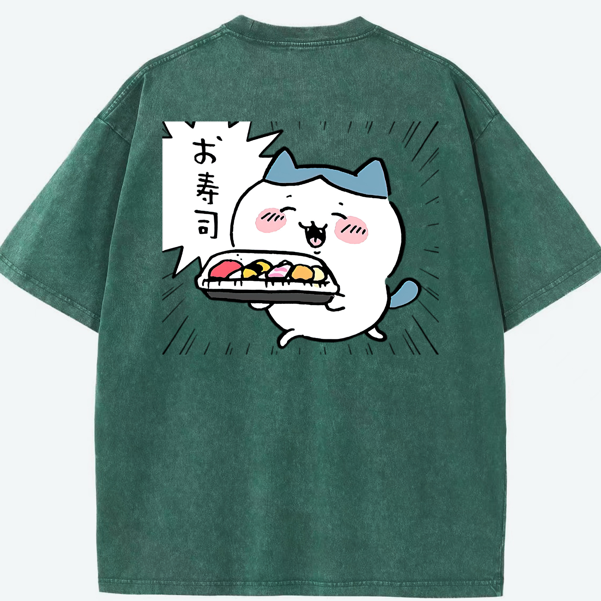 （画像用） ちいかわ ハチワレ Chii-kawa hachiware 綿100% ヴィンテージ風 半袖Tシャツ（背面プリント）